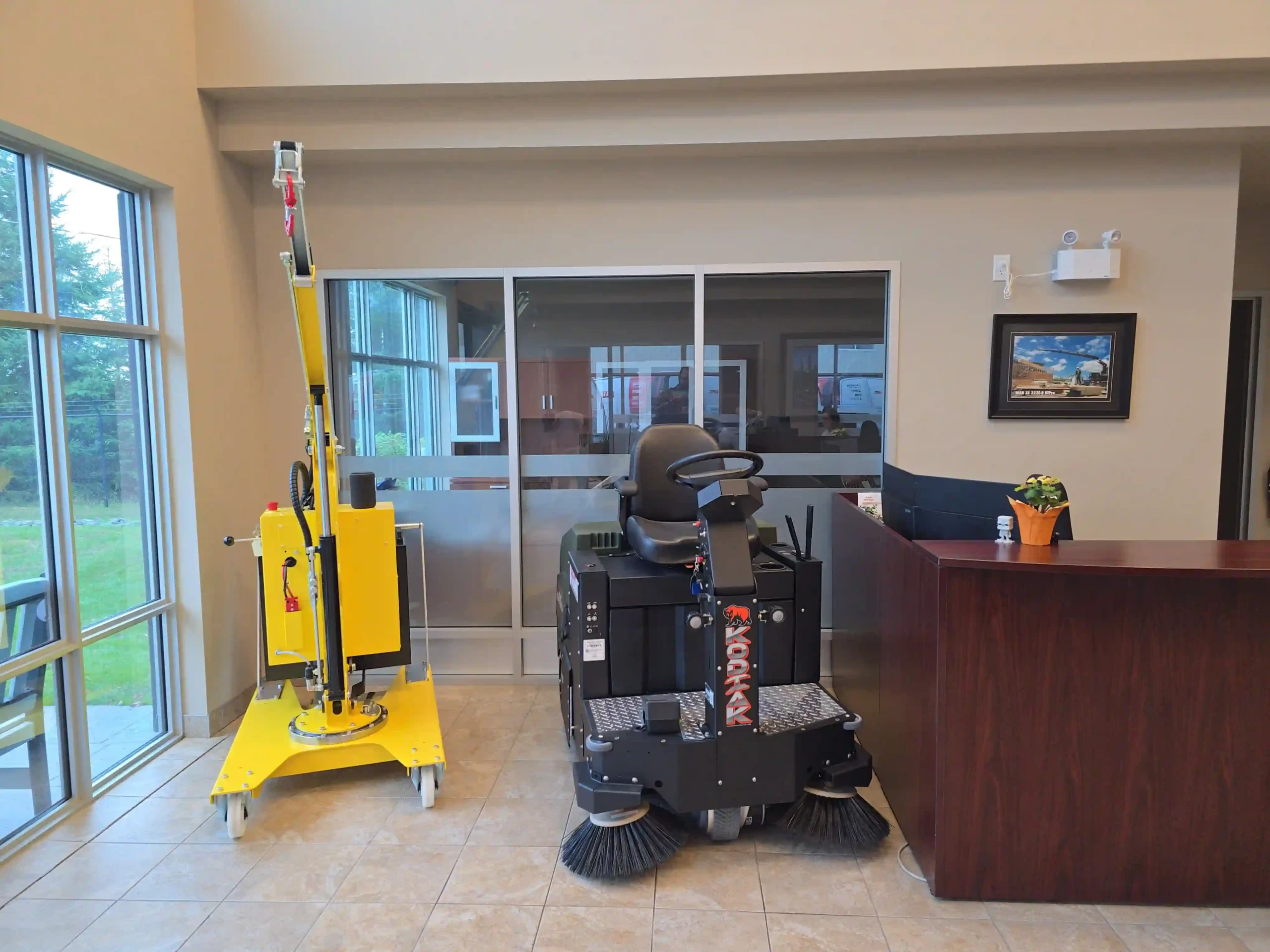 AMB Lift  showroom with forklifts and machinery